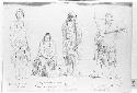 Drawing: "Young girl - Salmon River, Oregon." "Young Married Woman, Forks Klamath and Trinity, Oregon." "Woman and Child, Trinity River." "Young Weit-Spet, Chief, Trinity River."