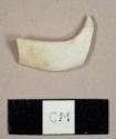 Chinese porcelain sherd, possibly plastic or opaque white glass