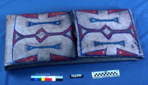 Parfleche with top and side flaps decorated, Jicarilla Apache or possibly Ute.