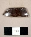 Brown lead glazed refined redware rim sherd to a cup