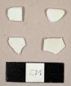 Whiteware sherds, including two possible plate rim sherds
