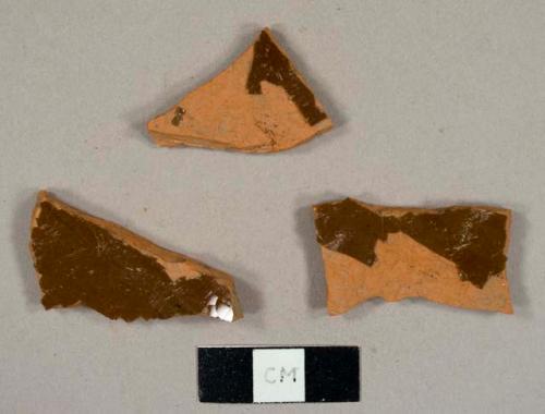 Lead glazed refined read earthenware sherds