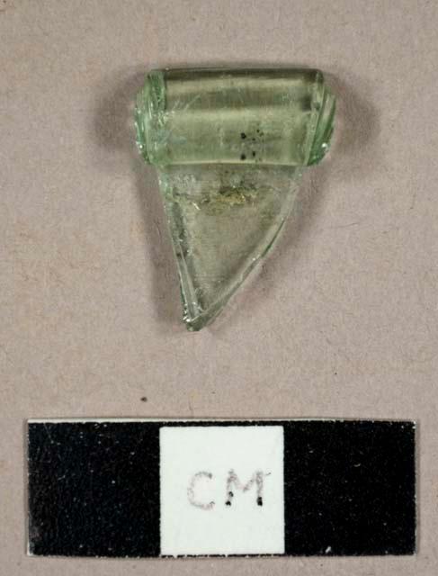 Green glass bottle lip fragment