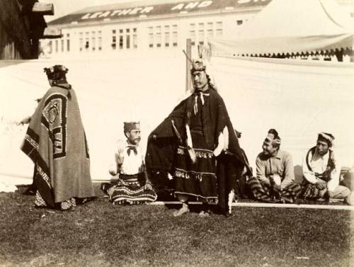World's Columbian Exposition of 1893: Indians in native dress and one white man