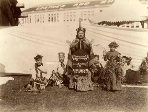 World's Columbian Exposition of 1893: Indians in native (semi) dress, native woman and girl