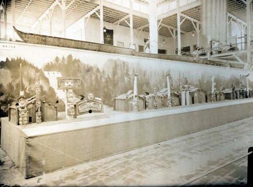 Model of Village, Queen Charlotte Islands, Anthropology Bldg, World's Columbia Expos, Chicago 1893