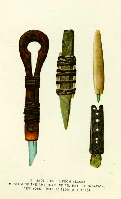 Jade chisels from Alaska, in the Museum of the American Indian