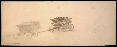 Sketch of charcoal wagons