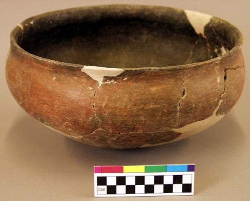 Flared rim bowl, black slip interior