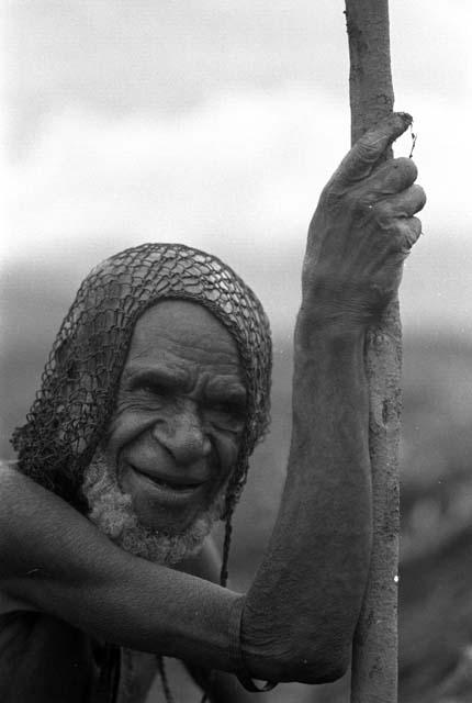 Samuel Putnam negatives, New Guinea; an old man working in the fields