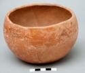 Redware bowl, faint linear design; surface wear