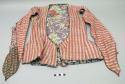 Woman's jacket; wide striped fabric; large floral patterned lining; Qajar Dynasty