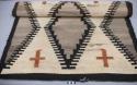 Navajo rug with multiple diamond design with crosses, gray, black, red and white wool