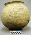 Corrugated pottery jar - large