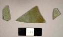 Olive green flat glass fragments