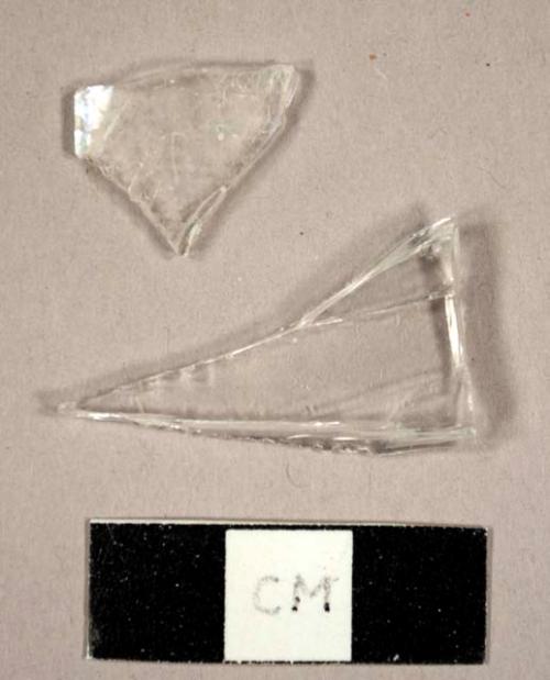 Colorless bottle glass fragments