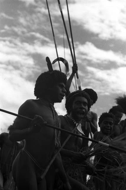 Samuel Putnam negatives, New Guinea; men running