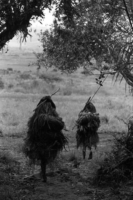 Samuel Putnam negatives, New Guinea; women walking near the entrance to the salt wells