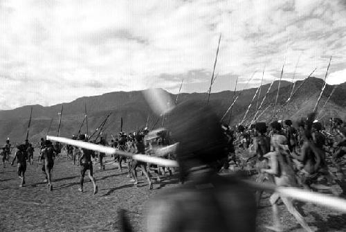 Samuel Putnam negatives, New Guinea; group of warriors on their way to the Liberek