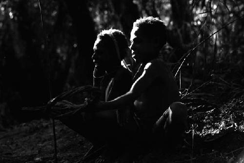 Samuel Putnam negatives, New Guinea; twins sitting side by side