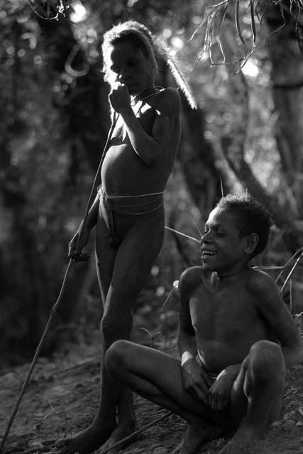 Samuel Putnam negatives, New Guinea; twins sitting side by side