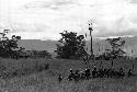 Samuel Putnam negatives, New Guinea; backs of men on their way from or to Puakoloba; day of an Etai