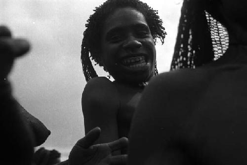 Samuel Putnam negatives, New Guinea; women dancing; smiling faces