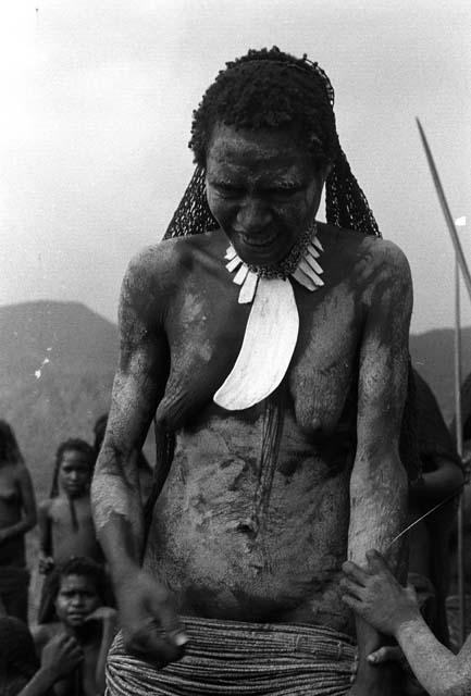 Samuel Putnam negatives, New Guinea; torso of a woman dancing