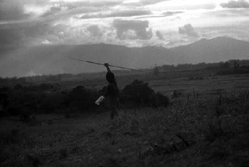 Samuel Putnam negatives, New Guinea; men running home