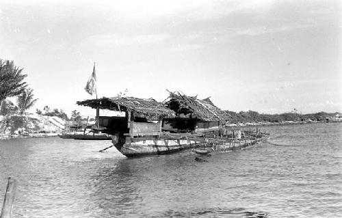 Karl Heider negatives, New Guinea; outrigger canoe