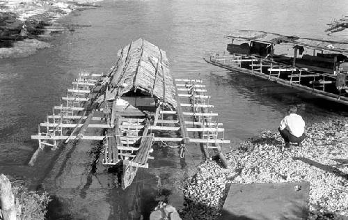 Karl Heider negatives, New Guinea; outrigger canoe