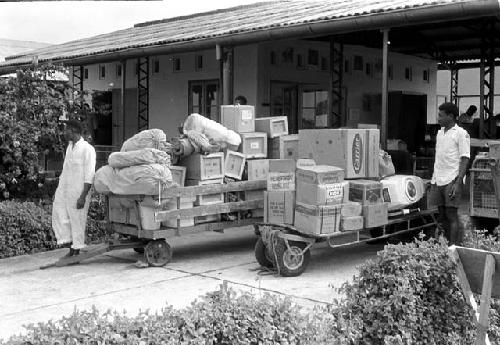 Karl Heider negatives, New Guinea; luggage at Sentani