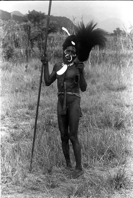 Karl Heider negatives, New Guinea; Warrior Alone