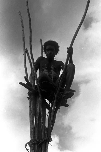 Karl Heider negatives, New Guinea; Seated in Kaio