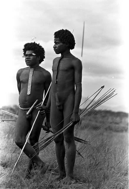 Karl Heider negatives, New Guinea; Warriors waiting