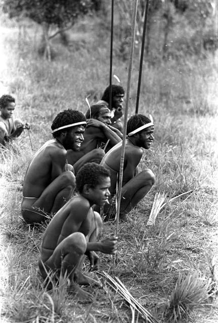 Karl Heider negatives, New Guinea; Warriors waiting