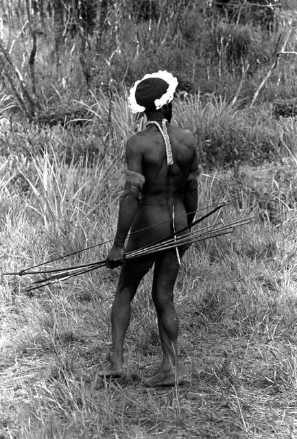 Karl Heider negatives, New Guinea; Man watches