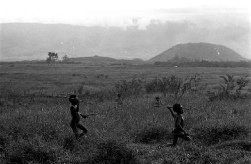 Karl Heider negatives, New Guinea; Two boys throwing