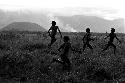Karl Heider negatives, New Guinea; Boys retreating