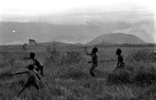 Karl Heider negatives, New Guinea; Boys throwing