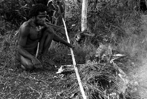 Karl Heider negatives, New Guinea; Fire and new spear