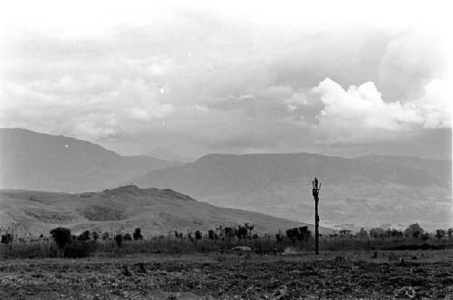 Karl Heider negatives, New Guinea; Kaio with the Supula in background