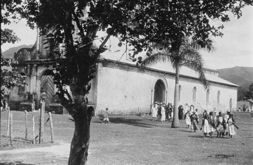 People coming out of church