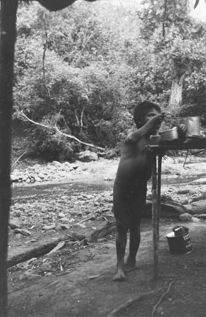 Boy who lived at camp for a week