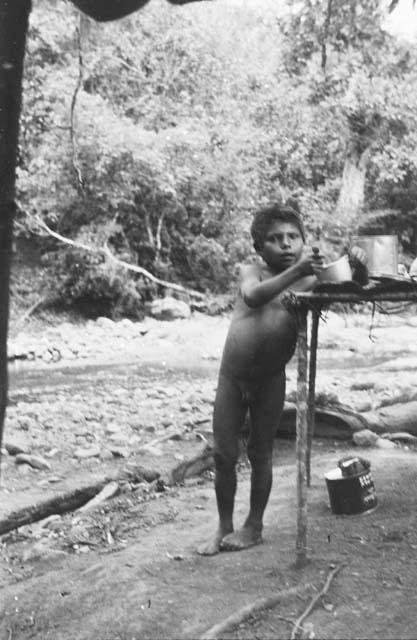 Boy who lived at camp for a week