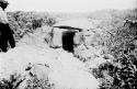 Southern side of dolmen after excavation.