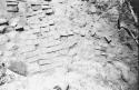 Detail of bricks, from capstone. Edge of capstone in foreground