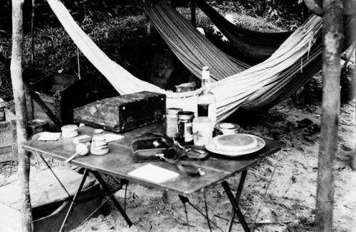 Interior of wayside camp of expedition