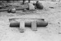 Cassava trough, perforated tin grater and block