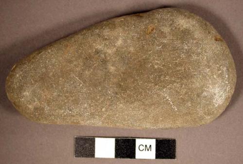 Ground stone, flat, ovoid object